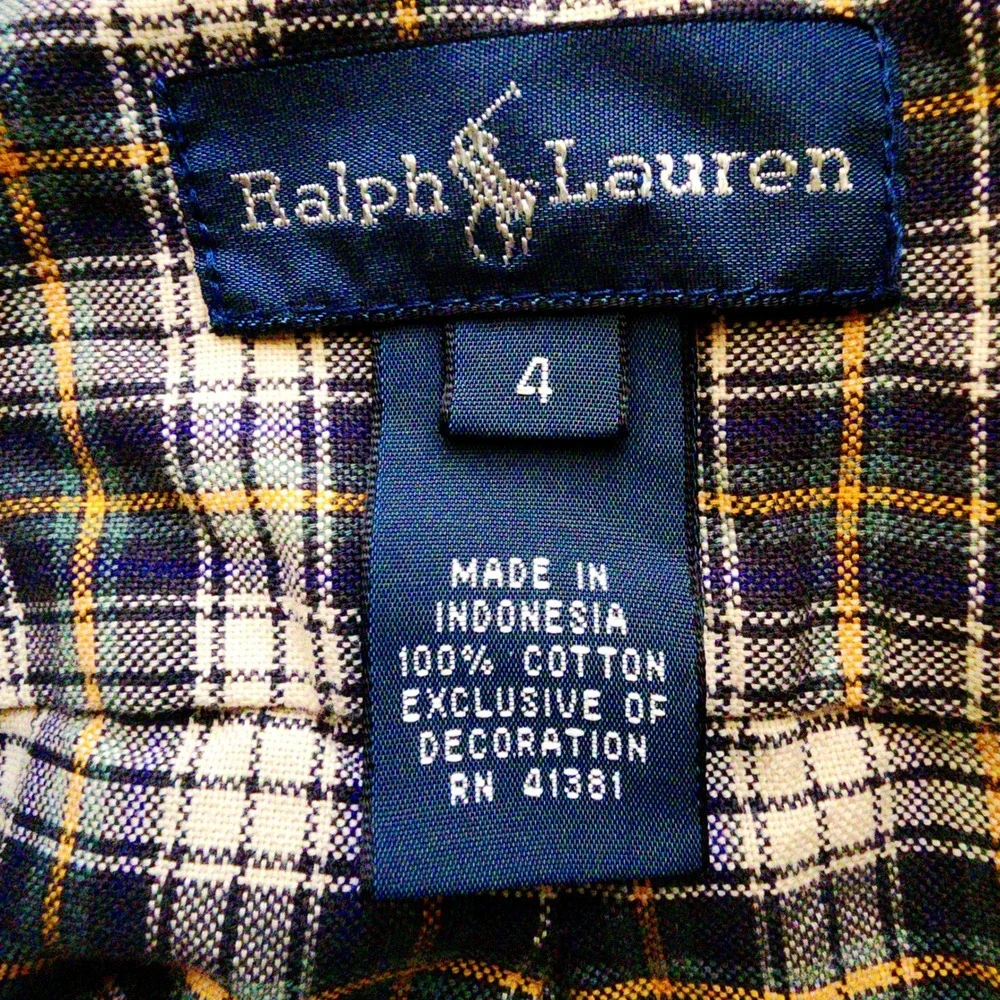 Ralph Lauren Boys Plaid Button Down Shirt 4| Back 2 School‎ Pics Preppy Playdate